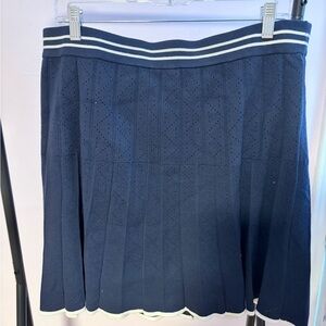 XXL LOFT Pointelle Pleated Mini Sweater Skirt EUC